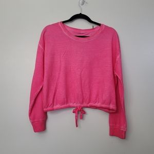 Sundown By Splendid Jasmine Long-Sleeve Drawstring Top With Scrunchie